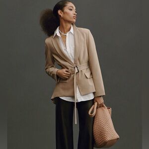 Maeve. Stylish Tan Blazer with Belt. NWT. L.
